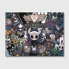 Альбом для рисования с принтом Hollow Knight в Тюмени, 100% бумага
 | матовая бумага, плотность 200 мг. | Тематика изображения на принте: hallownest | hollow knight | the knight | игры | компьютерная игра | реймер | рыцарь