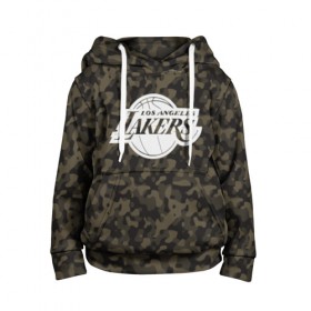 Детская толстовка 3D с принтом Los Angeles Lakers Camo в Тюмени, 100% полиэстер | двухслойный капюшон со шнурком для регулировки, мягкие манжеты на рукавах и по низу толстовки, спереди карман-кенгуру с мягким внутренним слоем | Тематика изображения на принте: camo | lakers | los angeles lakers | nba | баскетбол | камуфляж | лос анджелес лейкерс | нба | спорт | хаки