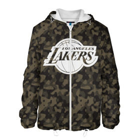 Мужская куртка 3D с принтом Los Angeles Lakers Camo в Тюмени, ткань верха — 100% полиэстер, подклад — флис | прямой крой, подол и капюшон оформлены резинкой с фиксаторами, два кармана без застежек по бокам, один большой потайной карман на груди. Карман на груди застегивается на липучку | Тематика изображения на принте: camo | lakers | los angeles lakers | nba | баскетбол | камуфляж | лос анджелес лейкерс | нба | спорт | хаки