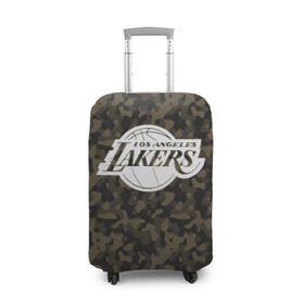 Чехол для чемодана 3D с принтом Los Angeles Lakers Camo в Тюмени, 86% полиэфир, 14% спандекс | двустороннее нанесение принта, прорези для ручек и колес | camo | lakers | los angeles lakers | nba | баскетбол | камуфляж | лос анджелес лейкерс | нба | спорт | хаки