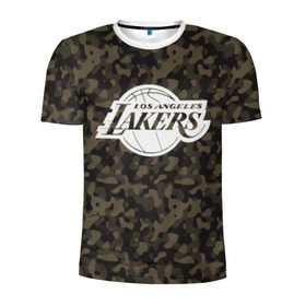 Мужская футболка 3D спортивная с принтом Los Angeles Lakers Camo в Тюмени, 100% полиэстер с улучшенными характеристиками | приталенный силуэт, круглая горловина, широкие плечи, сужается к линии бедра | camo | lakers | los angeles lakers | nba | баскетбол | камуфляж | лос анджелес лейкерс | нба | спорт | хаки