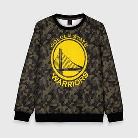 Детский свитшот 3D с принтом Golden State Warriors camo в Тюмени, 100% полиэстер | свободная посадка, прямой крой, мягкая тканевая резинка на рукавах и понизу свитшота | golden state | golden state warriors | nba | warriors | баскетбол | голден стэйт | голден стэйт уорриорз | камуфляж | нба | спорт | уорриорз camo | хаки