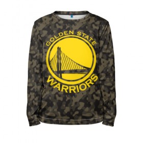 Детский лонгслив 3D с принтом Golden State Warriors camo в Тюмени, 100% полиэстер | длинные рукава, круглый вырез горловины, полуприлегающий силуэт
 | golden state | golden state warriors | nba | warriors | баскетбол | голден стэйт | голден стэйт уорриорз | камуфляж | нба | спорт | уорриорз camo | хаки