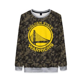 Женский свитшот 3D с принтом Golden State Warriors camo в Тюмени, 100% полиэстер с мягким внутренним слоем | круглый вырез горловины, мягкая резинка на манжетах и поясе, свободная посадка по фигуре | golden state | golden state warriors | nba | warriors | баскетбол | голден стэйт | голден стэйт уорриорз | камуфляж | нба | спорт | уорриорз camo | хаки