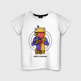 Детская футболка хлопок с принтом Durr Burger в Тюмени, 100% хлопок | круглый вырез горловины, полуприлегающий силуэт, длина до линии бедер | battle | burger | durr | fort | fortnite | royale | битва | бургер | бургермен | бургермэн | королевская | форт | фортнайт