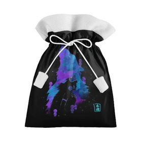 Подарочный 3D мешок с принтом Мятежный дух севера в Тюмени, 100% полиэстер | Размер: 29*39 см | Тематика изображения на принте: anime | meme | tokyo | аниме | звезды | иероглиф | манга | медведь | снег | стиль | фентези | япония