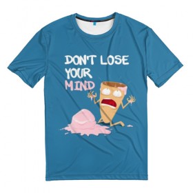 Мужская футболка 3D с принтом Не сходи с ума! в Тюмени, 100% полиэфир | прямой крой, круглый вырез горловины, длина до линии бедер | мороженое
ice cream
пломбир
мозг
прикол
юмор