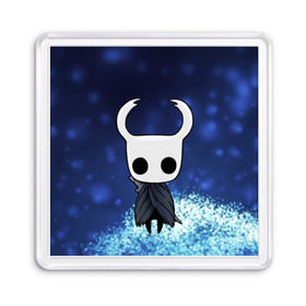 Магнит 55*55 с принтом Рыцарь - HOLLOW KNIGHT в Тюмени, Пластик | Размер: 65*65 мм; Размер печати: 55*55 мм | game | games | ghosts | godmaster | hollow | hornet | knight | metroidvania | silksong | zote | гримм | зот | игра | игры | квиррел | найт | песня | полый | призраки | пустой | рыцарь | силксонг | холлоу | хорнет | шелк