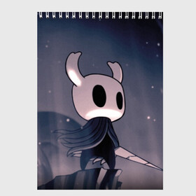 Скетчбук с принтом Рыцарь - HOLLOW KNIGHT в Тюмени, 100% бумага
 | 48 листов, плотность листов — 100 г/м2, плотность картонной обложки — 250 г/м2. Листы скреплены сверху удобной пружинной спиралью | Тематика изображения на принте: game | games | ghosts | godmaster | hollow | hornet | knight | metroidvania | silksong | zote | гримм | зот | игра | игры | квиррел | найт | песня | полый | призраки | пустой | рыцарь | силксонг | холлоу | хорнет | шелк