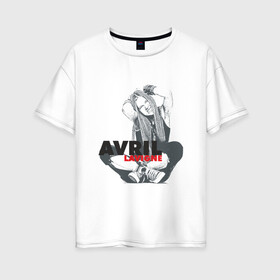 Женская футболка хлопок Oversize с принтом Avril Lavigne в Тюмени, 100% хлопок | свободный крой, круглый ворот, спущенный рукав, длина до линии бедер
 | автор. песен | дизайнер. актриса. | канадская. певица