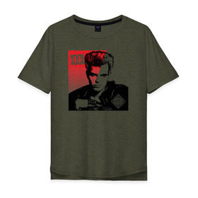 Мужская футболка хлопок Oversize с принтом Billy Idol в Тюмени, 100% хлопок | свободный крой, круглый ворот, “спинка” длиннее передней части | Тематика изображения на принте: 