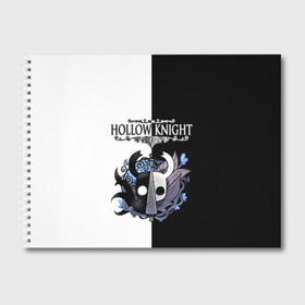 Альбом для рисования с принтом Hollow Knight (Black & White) в Тюмени, 100% бумага
 | матовая бумага, плотность 200 мг. | Тематика изображения на принте: game | hollow knight | hollow knight godmaster | hollow knight map | hollow knight ps4 | silksong | белый | зот могучий | игра | карта | королевство | метроидвания | полый король | приключения букашек | халлоунест | холлоу кнайт | черный