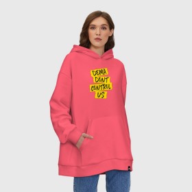 Худи SuperOversize хлопок с принтом DEMA DON`T CONTROL US (TOP) в Тюмени, 70% хлопок, 30% полиэстер, мягкий начес внутри | карман-кенгуру, эластичная резинка на манжетах и по нижней кромке, двухслойный капюшон
 | 21 pilots | 21p | bandito | blurryface | chlorine | dema don t control us | joshua | music | ned | rock | top | trench | twenty one pilots | tyler | бандито | группа | музыка | нэд | рок | тренч