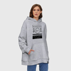 Худи SuperOversize хлопок с принтом TWENTY ONE PILOTS (TOP) в Тюмени, 70% хлопок, 30% полиэстер, мягкий начес внутри | карман-кенгуру, эластичная резинка на манжетах и по нижней кромке, двухслойный капюшон
 | 21 pilots | 21p | bandito | blurryface | chlorine | dema don t control us | joshua | music | ned | rock | top | trench | twenty one pilots | tyler | бандито | группа | музыка | нэд | рок | тренч