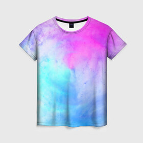 Женская футболка 3D с принтом Лето в Тюмени, 100% полиэфир ( синтетическое хлопкоподобное полотно) | прямой крой, круглый вырез горловины, длина до линии бедер | tie dye | tie dye футболка | летняя футболка | розовый | синий | тай дай | тай дай футболка | фиолетовый | яркая футболка