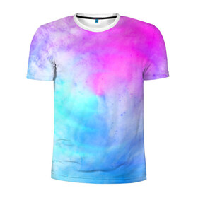 Мужская футболка 3D спортивная с принтом Лето в Тюмени, 100% полиэстер с улучшенными характеристиками | приталенный силуэт, круглая горловина, широкие плечи, сужается к линии бедра | tie dye | tie dye футболка | летняя футболка | розовый | синий | тай дай | тай дай футболка | фиолетовый | яркая футболка