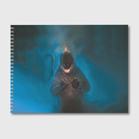 Альбом для рисования с принтом Blue в Тюмени, 100% бумага
 | матовая бумага, плотность 200 мг. | godzilla | king of the monsters | годзила | годзилла 2 | король монстров