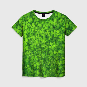 Женская футболка 3D с принтом Клевер в Тюмени, 100% полиэфир ( синтетическое хлопкоподобное полотно) | прямой крой, круглый вырез горловины, длина до линии бедер | 2019 | 2020 | в отпуск | весна | гаваи | гавайи | гавайская | для отпуска | лето | листья | море | настроение | осень | отдых | отпуск | пальма | пальмы | пляж | пляжная | путешественник | цветочки | цветы | яркая