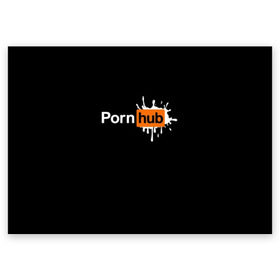 Поздравительная открытка с принтом PORN HUB в Тюмени, 100% бумага | плотность бумаги 280 г/м2, матовая, на обратной стороне линовка и место для марки
 | Тематика изображения на принте: логотип | пошлое