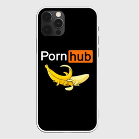 Чехол для iPhone 12 Pro с принтом PORN HUB в Тюмени, силикон | область печати: задняя сторона чехла, без боковых панелей | банан | бананы | логотип | пошлое