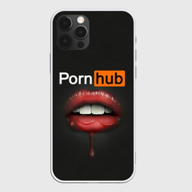 Чехол для iPhone 12 Pro с принтом PORN HUB в Тюмени, силикон | область печати: задняя сторона чехла, без боковых панелей | губы | логотип | пошлое