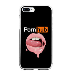Чехол для iPhone 7Plus/8 Plus матовый с принтом PORN HUB в Тюмени, Силикон | Область печати: задняя сторона чехла, без боковых панелей | губы | логотип | пошлое