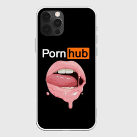 Чехол для iPhone 12 Pro с принтом PORN HUB в Тюмени, силикон | область печати: задняя сторона чехла, без боковых панелей | губы | логотип | пошлое