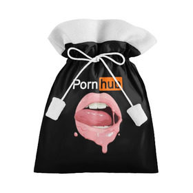 Подарочный 3D мешок с принтом PORN HUB в Тюмени, 100% полиэстер | Размер: 29*39 см | губы | логотип | пошлое