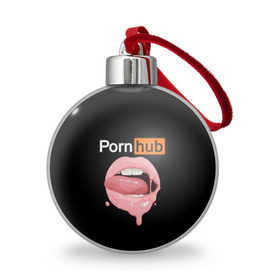 Ёлочный шар с принтом PORN HUB в Тюмени, Пластик | Диаметр: 77 мм | губы | логотип | пошлое