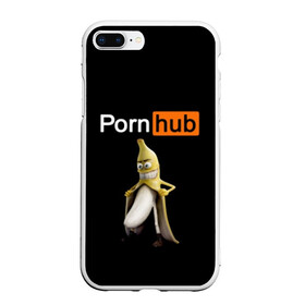 Чехол для iPhone 7Plus/8 Plus матовый с принтом PORN HUB в Тюмени, Силикон | Область печати: задняя сторона чехла, без боковых панелей | банан | логотип | пошлое