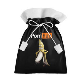 Подарочный 3D мешок с принтом PORN HUB в Тюмени, 100% полиэстер | Размер: 29*39 см | банан | логотип | пошлое