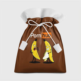 Подарочный 3D мешок с принтом PORN HUB в Тюмени, 100% полиэстер | Размер: 29*39 см | бананы | логотип | пошлое