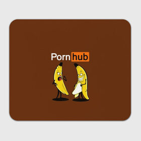 Коврик для мышки прямоугольный с принтом PORN HUB в Тюмени, натуральный каучук | размер 230 х 185 мм; запечатка лицевой стороны | Тематика изображения на принте: бананы | логотип | пошлое