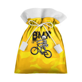 Подарочный 3D мешок с принтом BMX в Тюмени, 100% полиэстер | Размер: 29*39 см | bike | bmx | bones | extreme | skeleton | skull | sport | велосипед | скелет | спорт | череп | экстрим