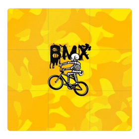 Магнитный плакат 3Х3 с принтом BMX в Тюмени, Полимерный материал с магнитным слоем | 9 деталей размером 9*9 см | bike | bmx | bones | extreme | skeleton | skull | sport | велосипед | скелет | спорт | череп | экстрим