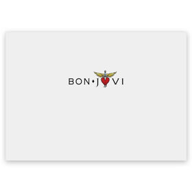 Поздравительная открытка с принтом Bon Jovi в Тюмени, 100% бумага | плотность бумаги 280 г/м2, матовая, на обратной стороне линовка и место для марки
 | bon jovi | бон джови | музыка | музыкальная группа | песни | рок | рок группа | рокгруппа