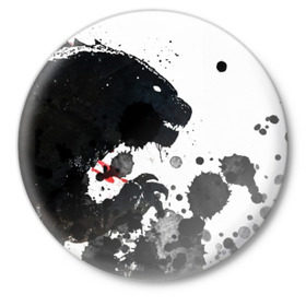 Значок с принтом GODZILLA в Тюмени,  металл | круглая форма, металлическая застежка в виде булавки | Тематика изображения на принте: 