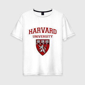 Женская футболка хлопок Oversize с принтом Harvard University_форма в Тюмени, 100% хлопок | свободный крой, круглый ворот, спущенный рукав, длина до линии бедер
 | harvard university | гарвард | колледж | образование | студенты | сша | университет | школа
