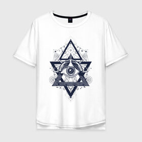 Мужская футболка хлопок Oversize с принтом Масонские символы в Тюмени, 100% хлопок | свободный крой, круглый ворот, “спинка” длиннее передней части | великая ложа россии | иллюминаты | масонские символы | масонство | масоны | тамплиеры | эзотерика