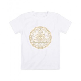 Детская футболка хлопок с принтом Масонские символы в Тюмени, 100% хлопок | круглый вырез горловины, полуприлегающий силуэт, длина до линии бедер | великая ложа россии | иллюминаты | масонские символы | масонство | масоны | тамплиеры | эзотерика