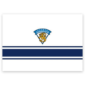 Поздравительная открытка с принтом Сборная Финляндии в Тюмени, 100% бумага | плотность бумаги 280 г/м2, матовая, на обратной стороне линовка и место для марки
 | finland | hockey | sport | suomi | герб | надписи | сборная финляндии | сборная хоккея | символика | спорт | спортсмен | финляндия | форма | хоккей | чемпионат | чемпионат 2019