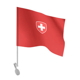 Флаг для автомобиля с принтом Сборная Швейцарии в Тюмени, 100% полиэстер | Размер: 30*21 см | hockey | sport | switzerland | герб | надписи | сборная хоккея | сборная швейцарии | символика | спорт | спортсмен | форма | хоккей | чемпионат | чемпионат 2019
