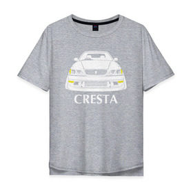 Мужская футболка хлопок Oversize с принтом Toyota Cresta JZX100 в Тюмени, 100% хлопок | свободный крой, круглый ворот, “спинка” длиннее передней части | Тематика изображения на принте: cresta jzx100 | jzx100 | toyota | toyota cresta | toyota cresta jzx100