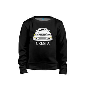 Детский свитшот хлопок с принтом Toyota Cresta JZX100 в Тюмени, 100% хлопок | круглый вырез горловины, эластичные манжеты, пояс и воротник | cresta jzx100 | jzx100 | toyota | toyota cresta | toyota cresta jzx100