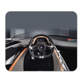Коврик для мышки прямоугольный с принтом BMW в Тюмени, натуральный каучук | размер 230 х 185 мм; запечатка лицевой стороны | bmw | car | car interior | steering | windshield | автомобиль | бмв | лобовое стекло | руль | салон
