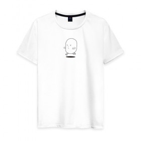 Мужская футболка хлопок с принтом Ванпанчмен в Тюмени, 100% хлопок | прямой крой, круглый вырез горловины, длина до линии бедер, слегка спущенное плечо. | 
