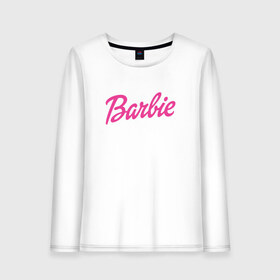 Женский лонгслив хлопок с принтом Barbie в Тюмени, 100% хлопок |  | bad | barbie | bratz | girl | princess | team | барби | братц | девочка | дочка | дочь | кукла | куколка | лого | логотип | любимая | невеста | подружка | прекрасная