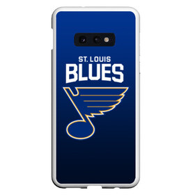 Чехол для Samsung S10E с принтом St Louis Blues в Тюмени, Силикон | Область печати: задняя сторона чехла, без боковых панелей | nhl | st. louis blues | блюз | нхл | сент луиз | сент луис | сент луис блюз | тарасенко | хоккей | шайба