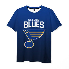 Мужская футболка 3D с принтом St. Louis Blues в Тюмени, 100% полиэфир | прямой крой, круглый вырез горловины, длина до линии бедер | Тематика изображения на принте: nhl | st. louis blues | блюз | нхл | сент луиз | сент луис | сент луис блюз | тарасенко | хоккей | шайба