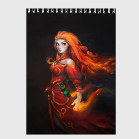 Скетчбук с принтом Lina (Dota2) в Тюмени, 100% бумага
 | 48 листов, плотность листов — 100 г/м2, плотность картонной обложки — 250 г/м2. Листы скреплены сверху удобной пружинной спиралью | dota | dota 2 | dota2 | game | games | lina | lina dota 2 | дота | дота 2 | игра | игры | лина